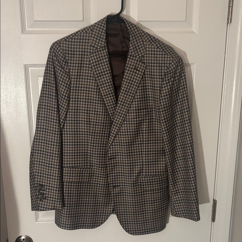 J. Hilburn Men’s Brown/Blue Blazer Sports Jacket Sz 40S
